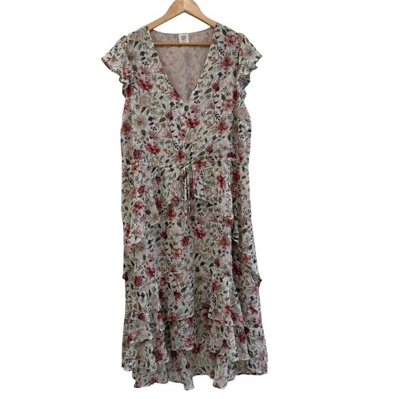 Good Hart Matilda Jane West Lynn Boho Floral Swiss Dot Midi Maxi Dress Size XL - Picture 3 of 11